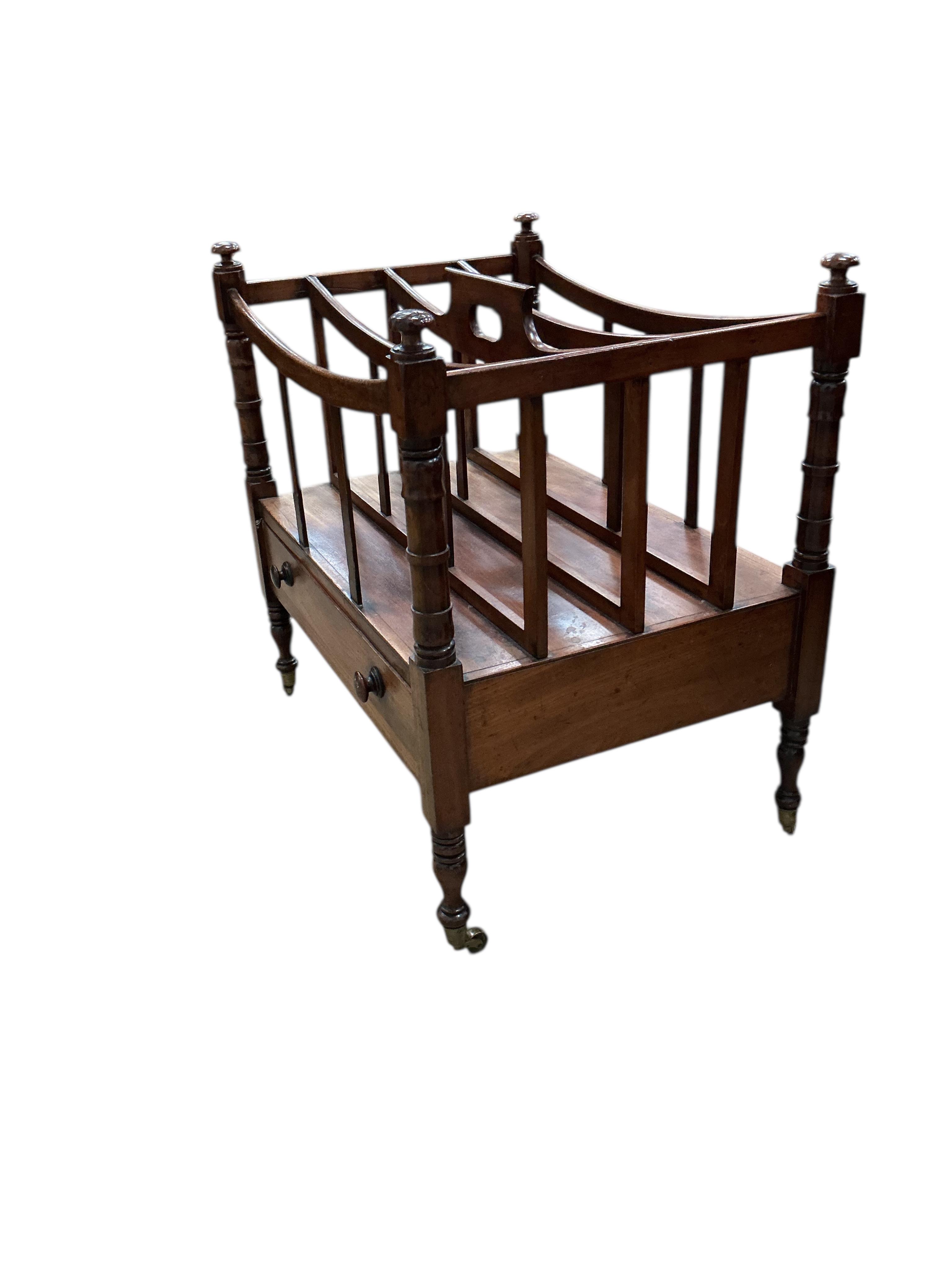 A Regency mahogany four division Canterbury, width 50cm, depth 35cm, height 50cm